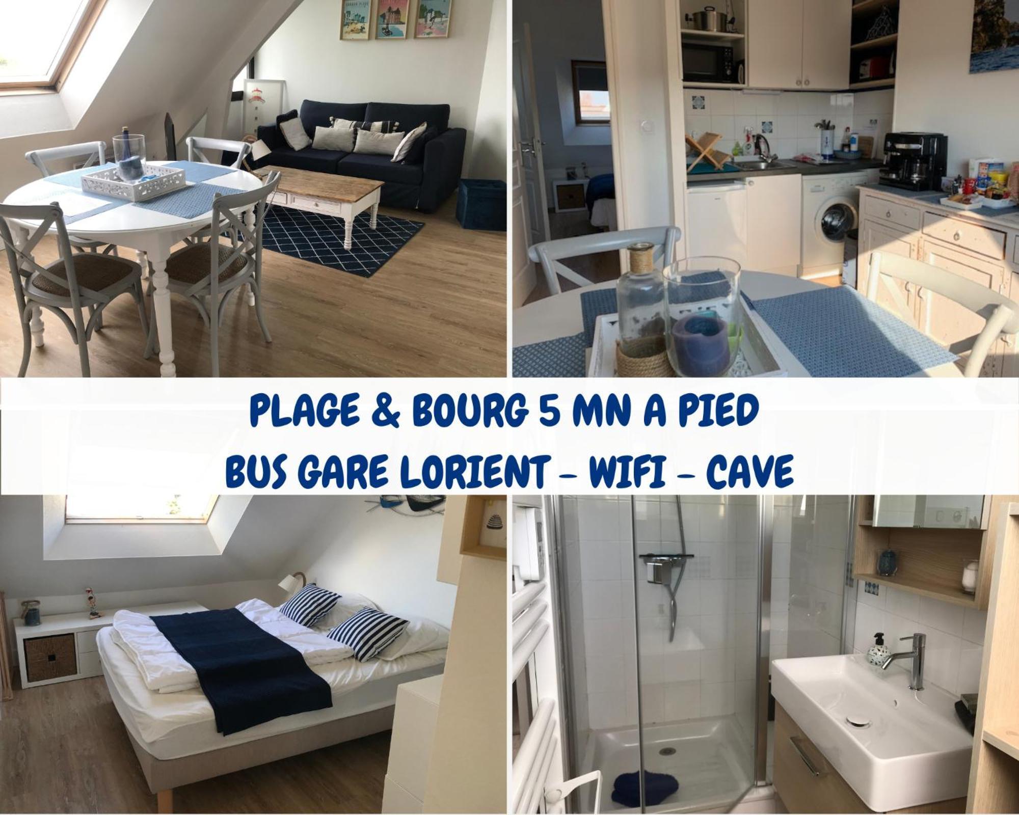 Larmor Plage, T2 cosy, 4 pers, 3mn plage, parking privé, tout à pied ! Apartamento Exterior foto